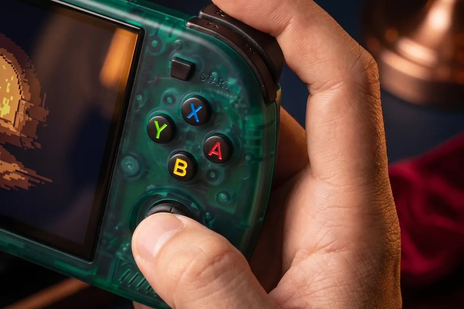 ABXY buttons and right stick on the green R36H Pro Max