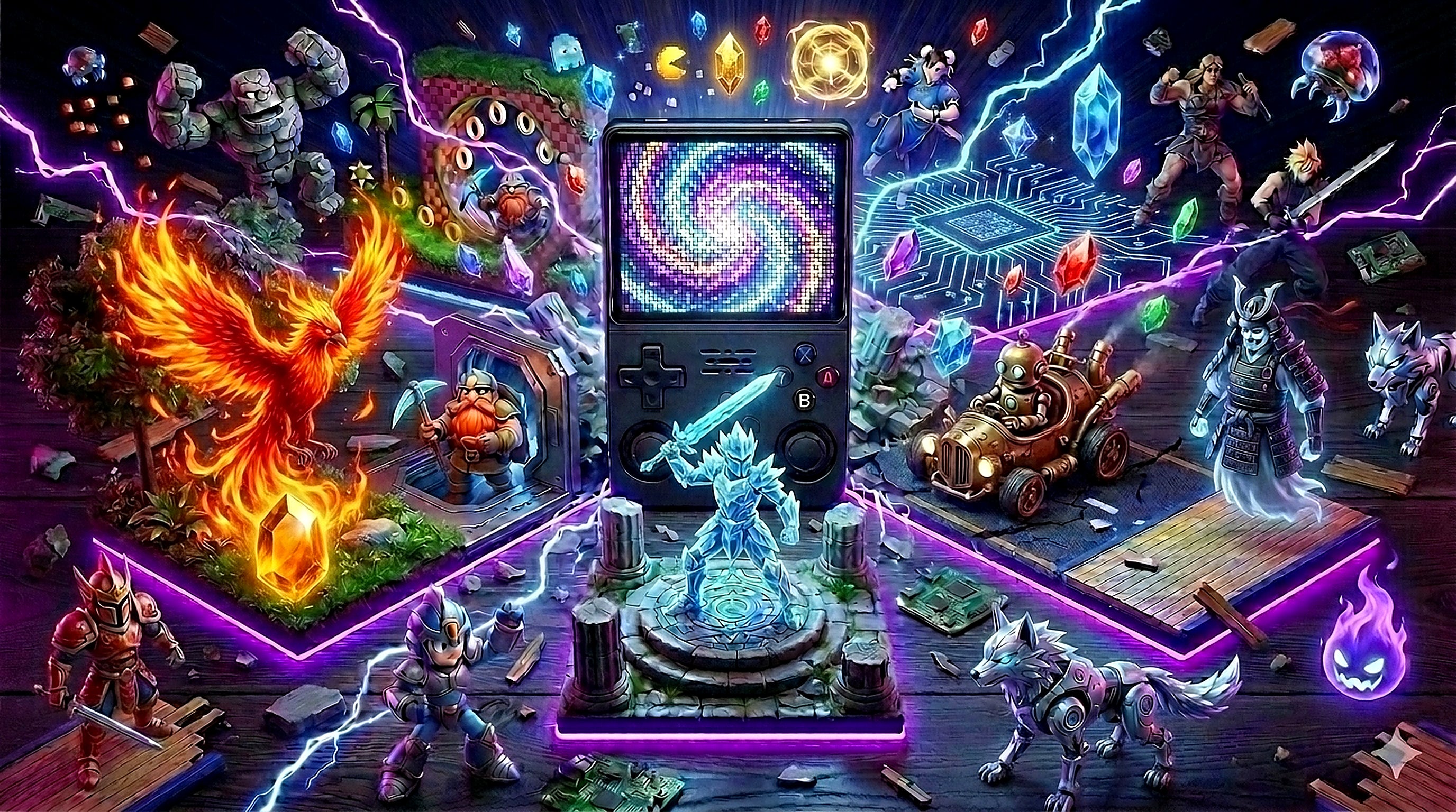 R36S retro gaming console hero banner HD